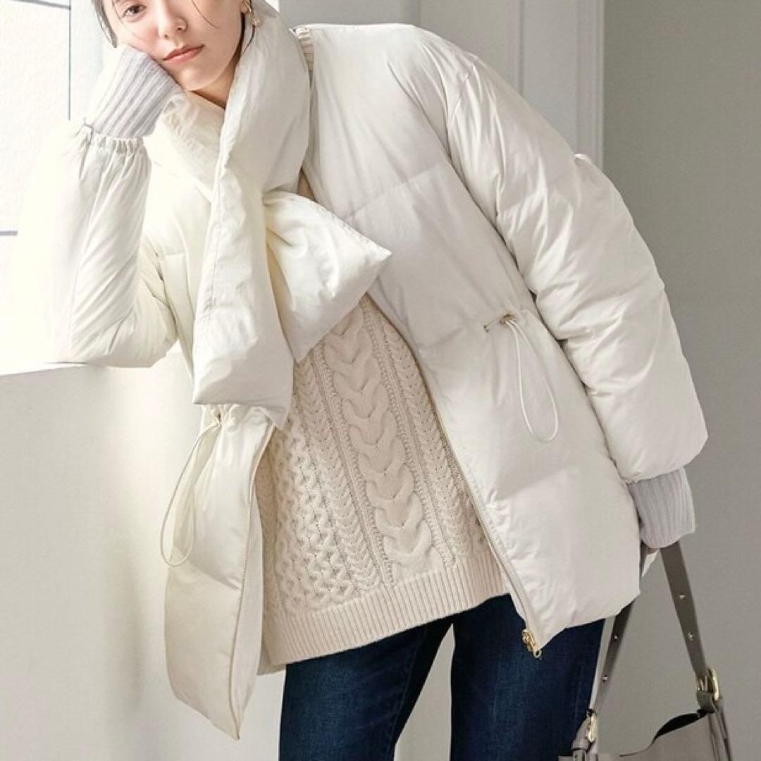 新品タグ付き✨23区　ダウンコート　マフラー付き　定価3,9万円　リバーシブル