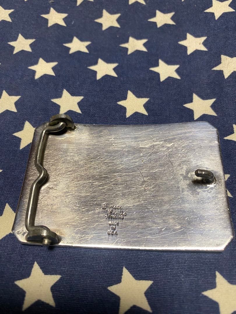 シルバー製エンボスバックル 約8.5cm x 6cm(サンセットトレイル)