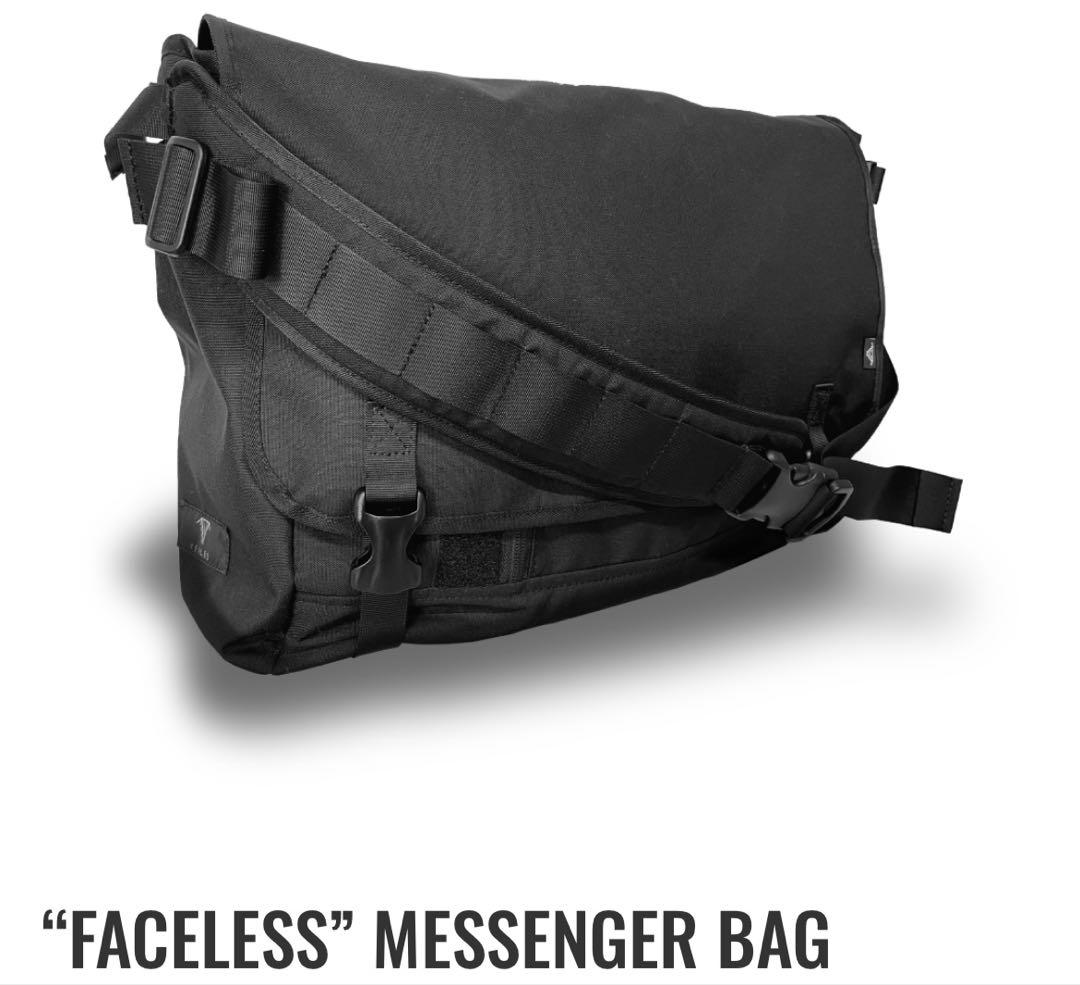 VEILED Faceless メッセンジャーバッグ ブラック フラップ付き