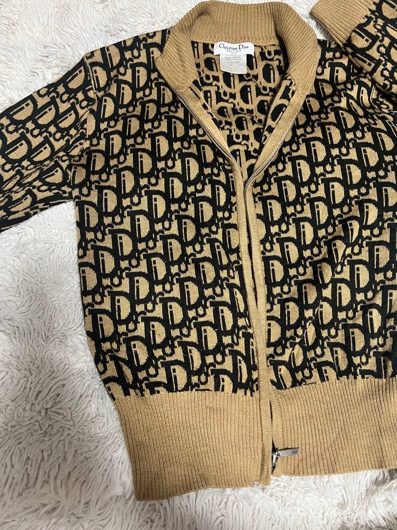 CHRISTIAN DIOR オブリック モノグラム ジップアップ セーター