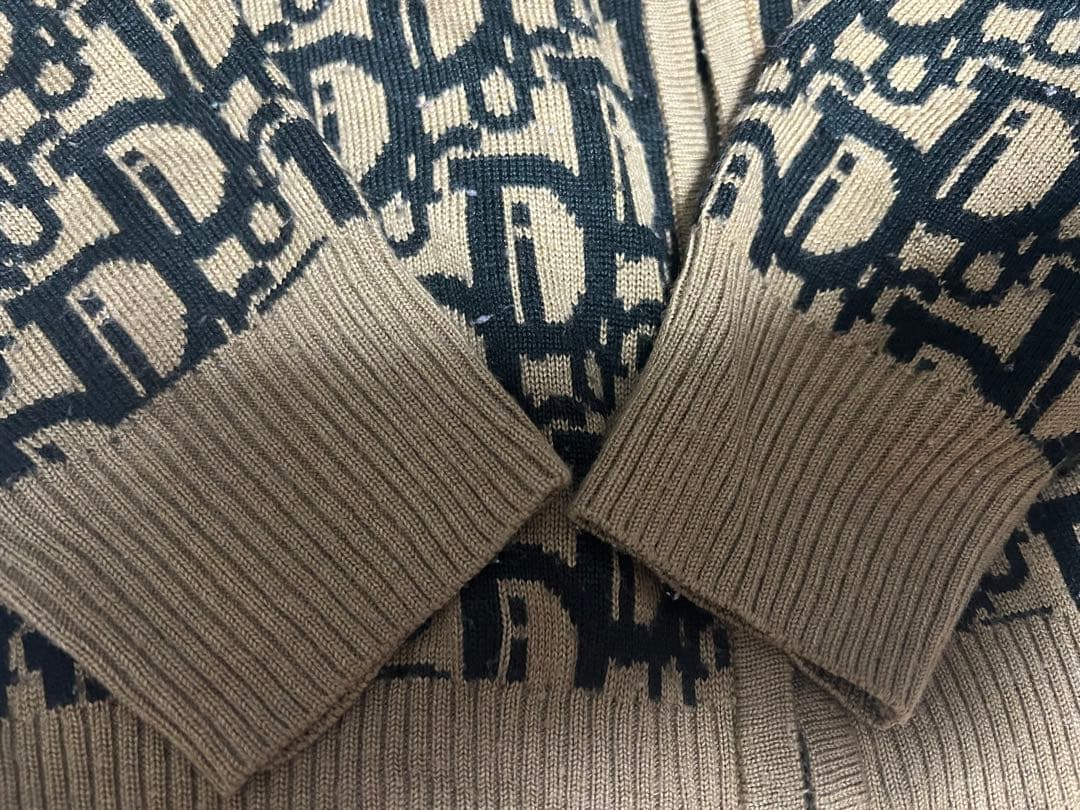 CHRISTIAN DIOR オブリック モノグラム ジップアップ セーター