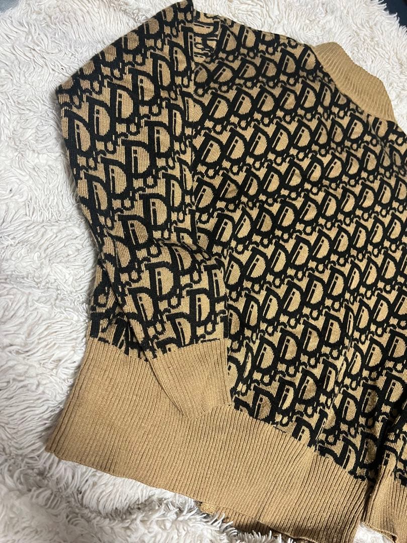 CHRISTIAN DIOR オブリック モノグラム ジップアップ セーター