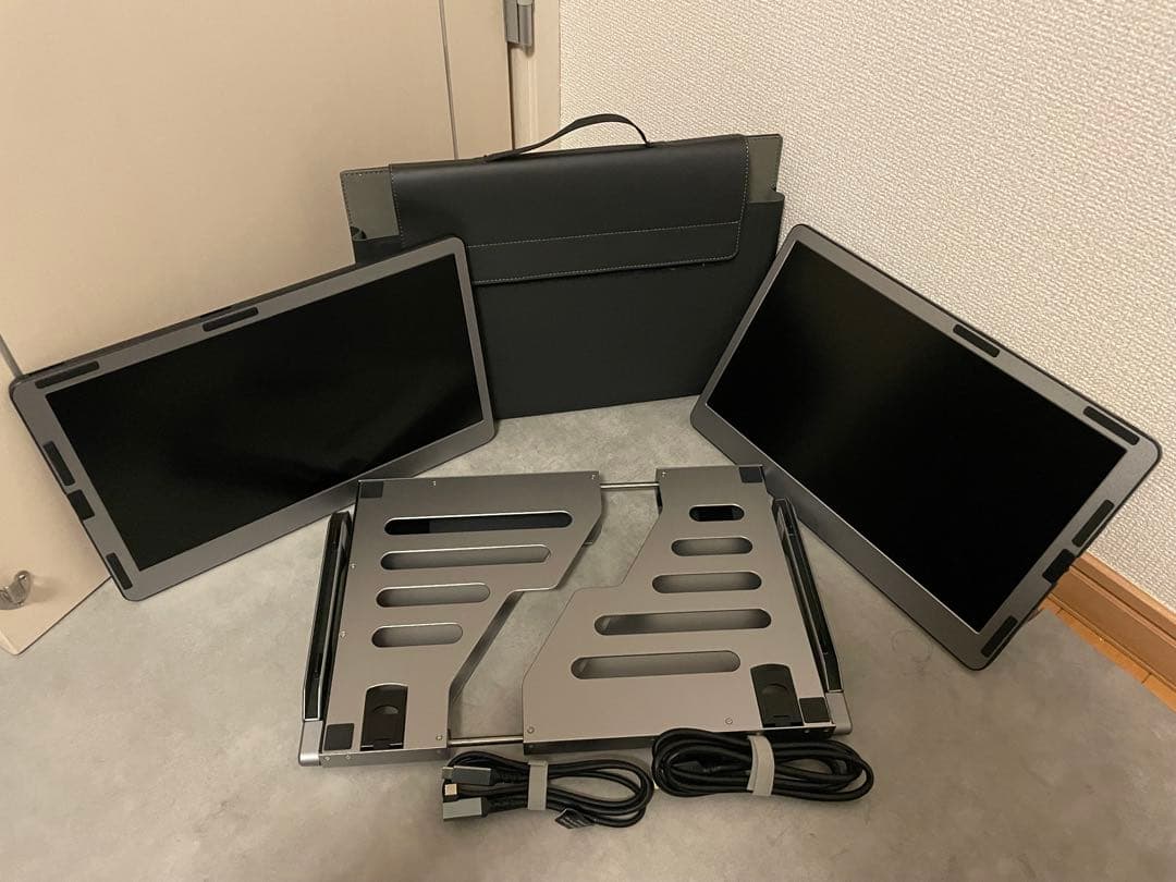 Kwumsy F2 トリプルポータブルモニター 14\" 画面×2 &スタンド
