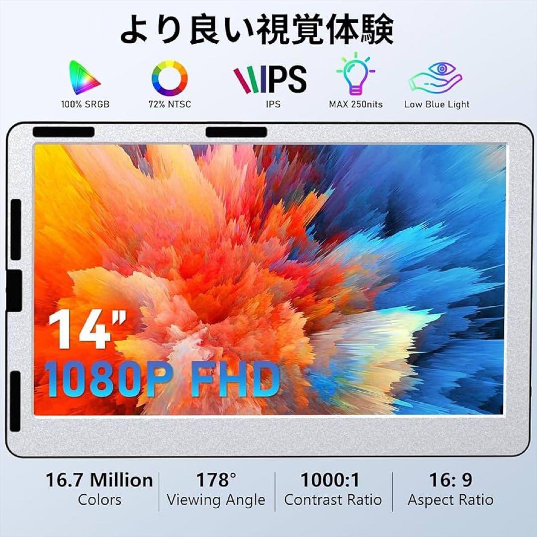 Kwumsy F2 トリプルポータブルモニター 14\" 画面×2 &スタンド