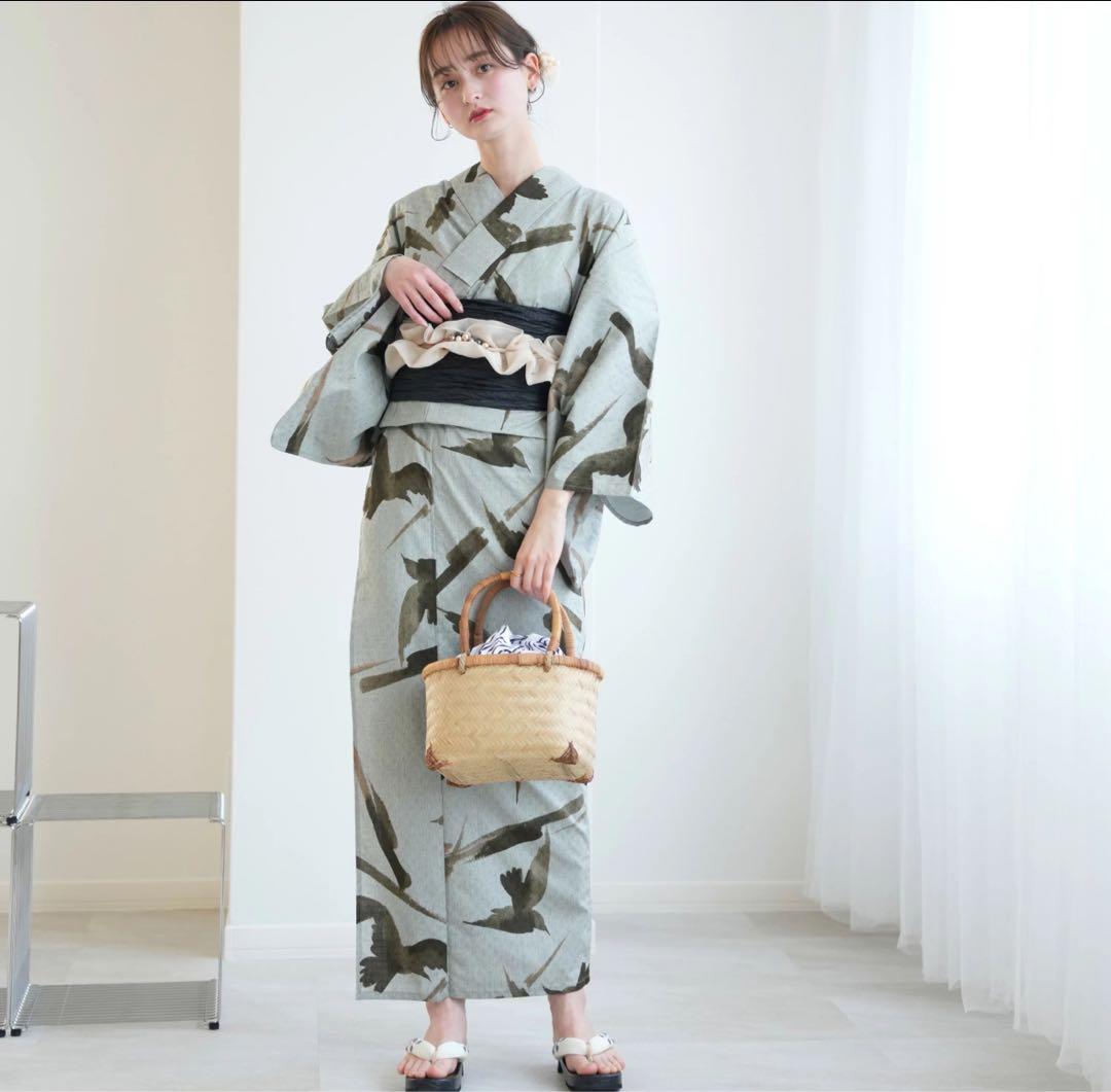 utatane ニコアンティーク 高級変わり織 浴衣3点セット【新品未使用】