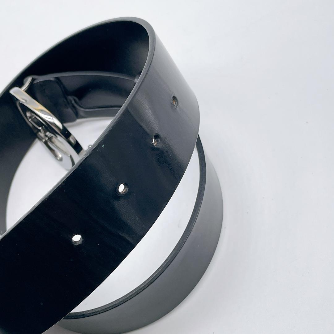 美品 GUCCI インターロッキング ベルト シルバー ブラックm469