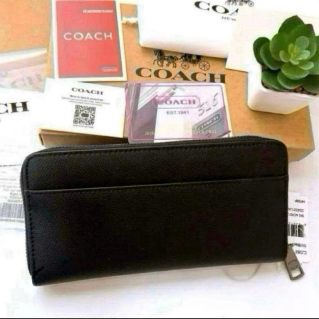 ✨新品未使用✨新作　COACH 長財布　ブラック　レザー　Cロゴ　メンズ