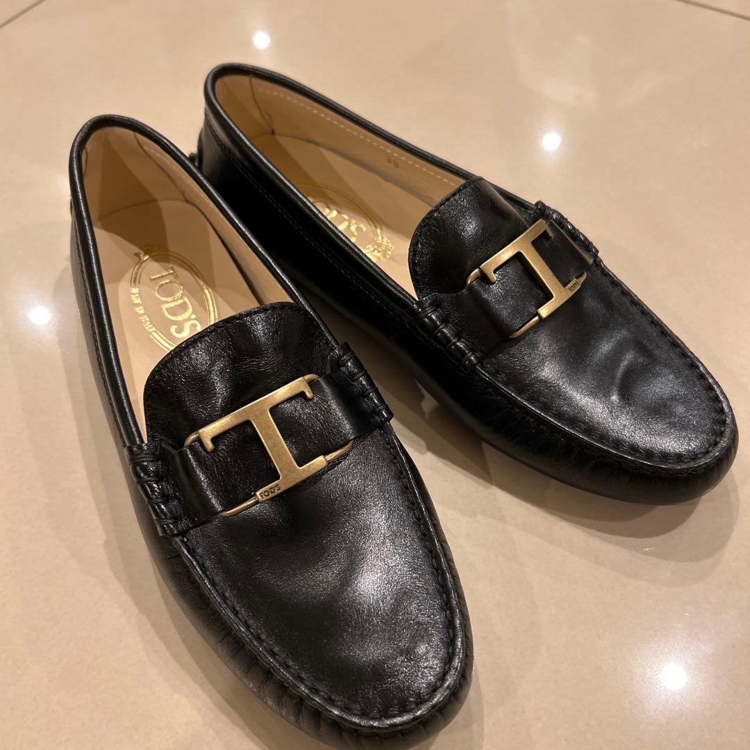 値下げ】新品Tod's トッズ黒38タイムレスローファー