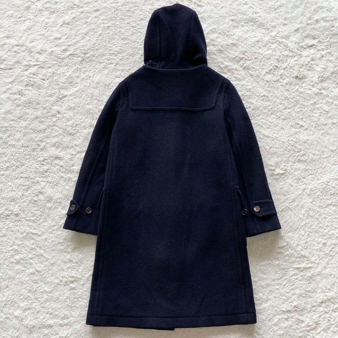 オールドイングランド ヘリンボーン ウール ダッフルロングコート ネイビー 34