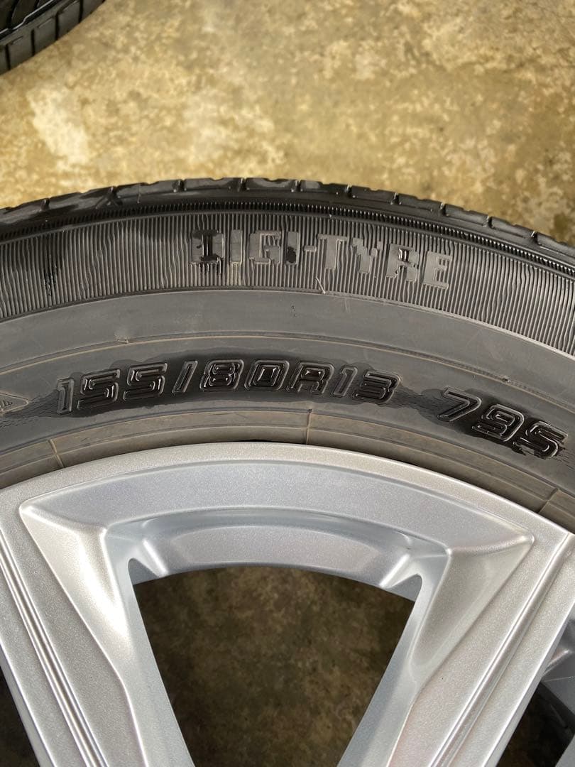 ★送料込★パッソ等155/80R13 ダンロップEC202 アルミホイールセット