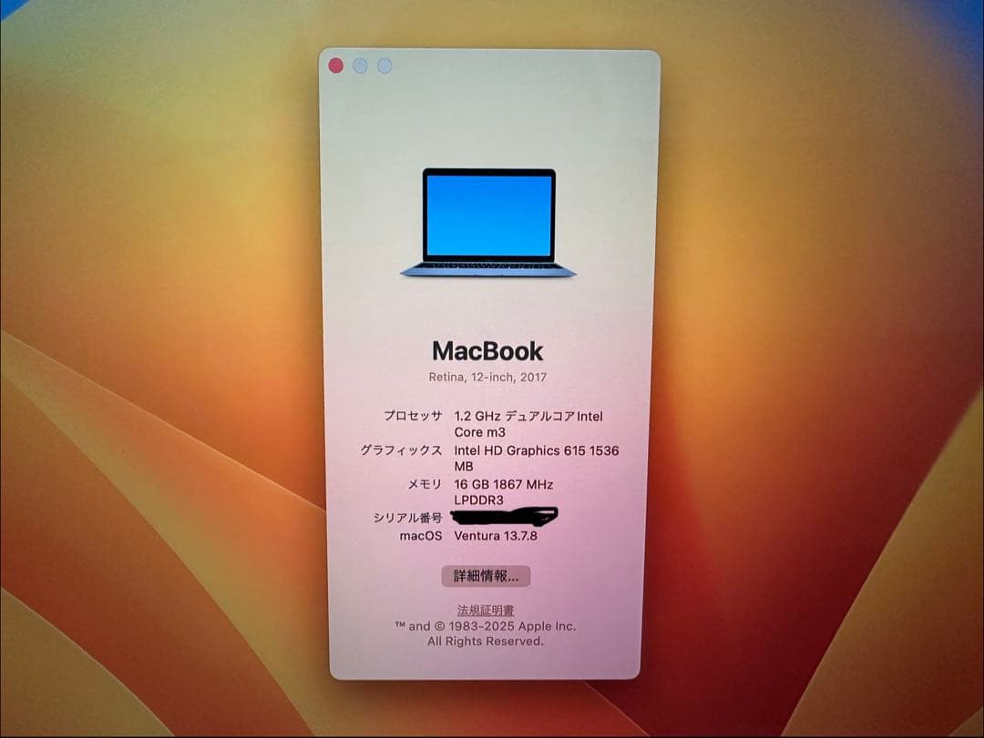 MacBook 12インチ 16GBメモリ/256GB SSD