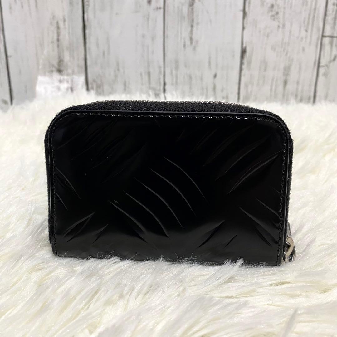 極美品✨PRADA ケース ブラッシュドレザー 黒 ロゴ箔押し 現行近