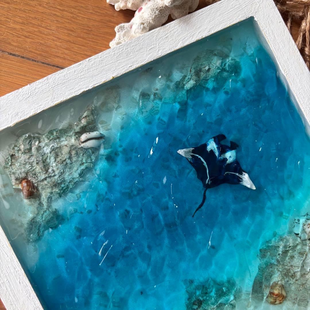 『沖縄の海を感じる』Manta rayオーシャンレジンアート