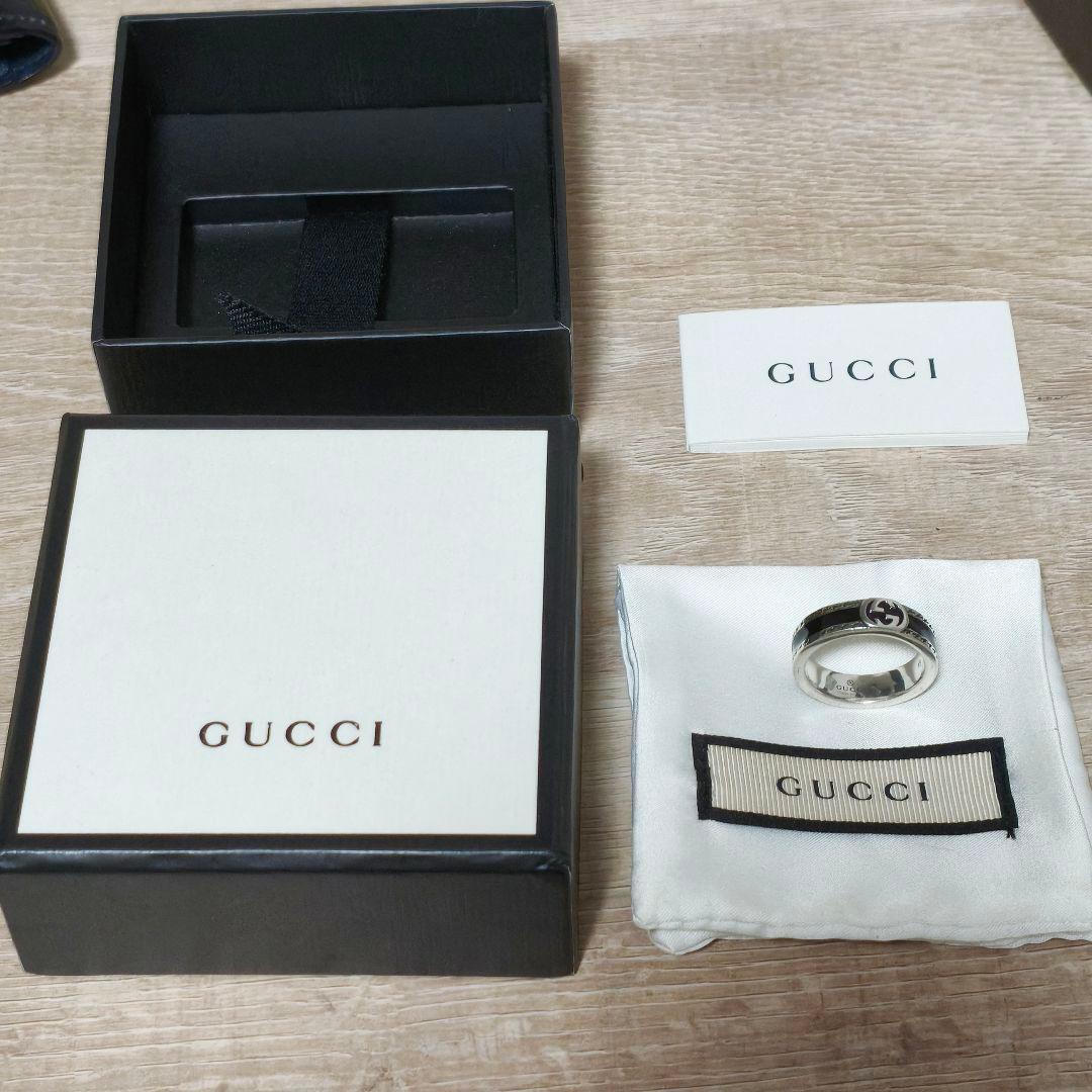 【未使用】GUCCI グッチ インターロッキング エナメル GG 18号