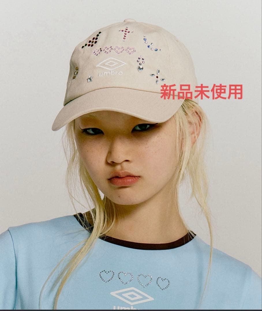 む*ぎ様 【UMBRO×Casselini】ストーンCAP/アイボリー/新品/週