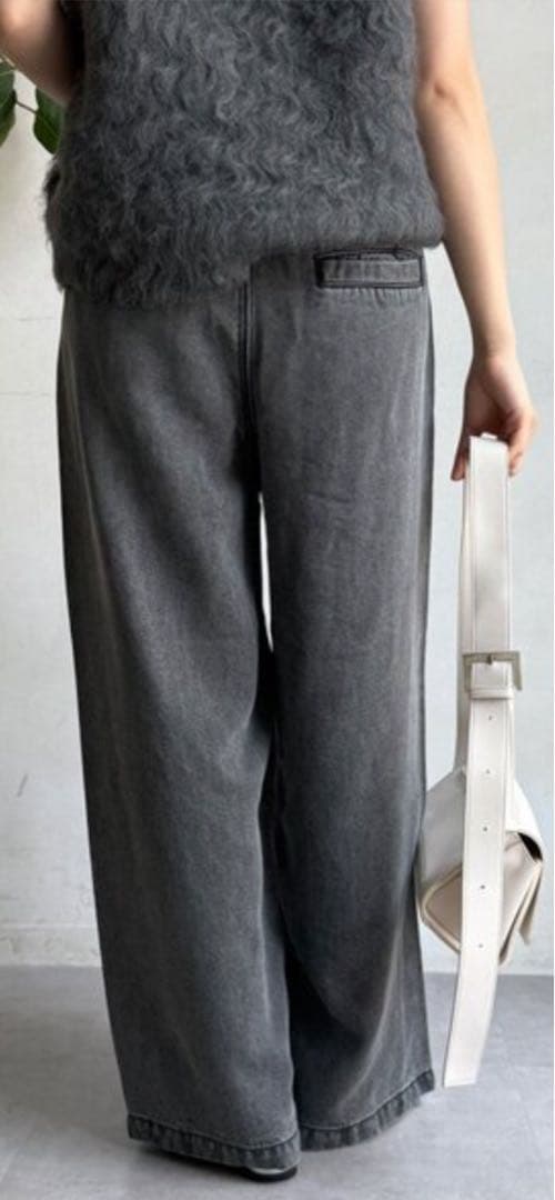 【未使用】DouDouリヨセルデニムワイドパンツ 38 ブラック