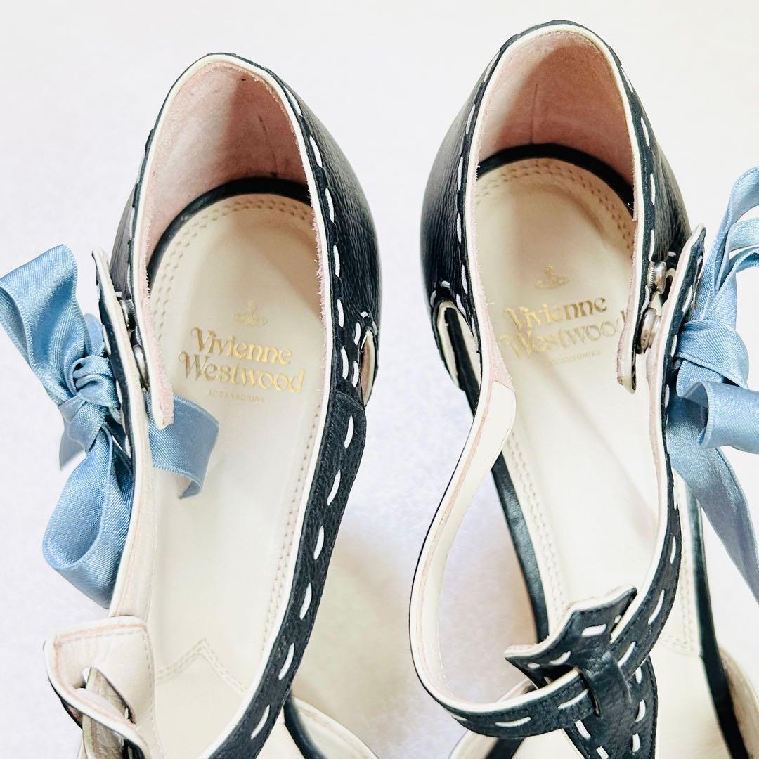 ✨美品✨ヴィヴィアンウエストウッド パンプス ステッチ リボン 23.5 希少
