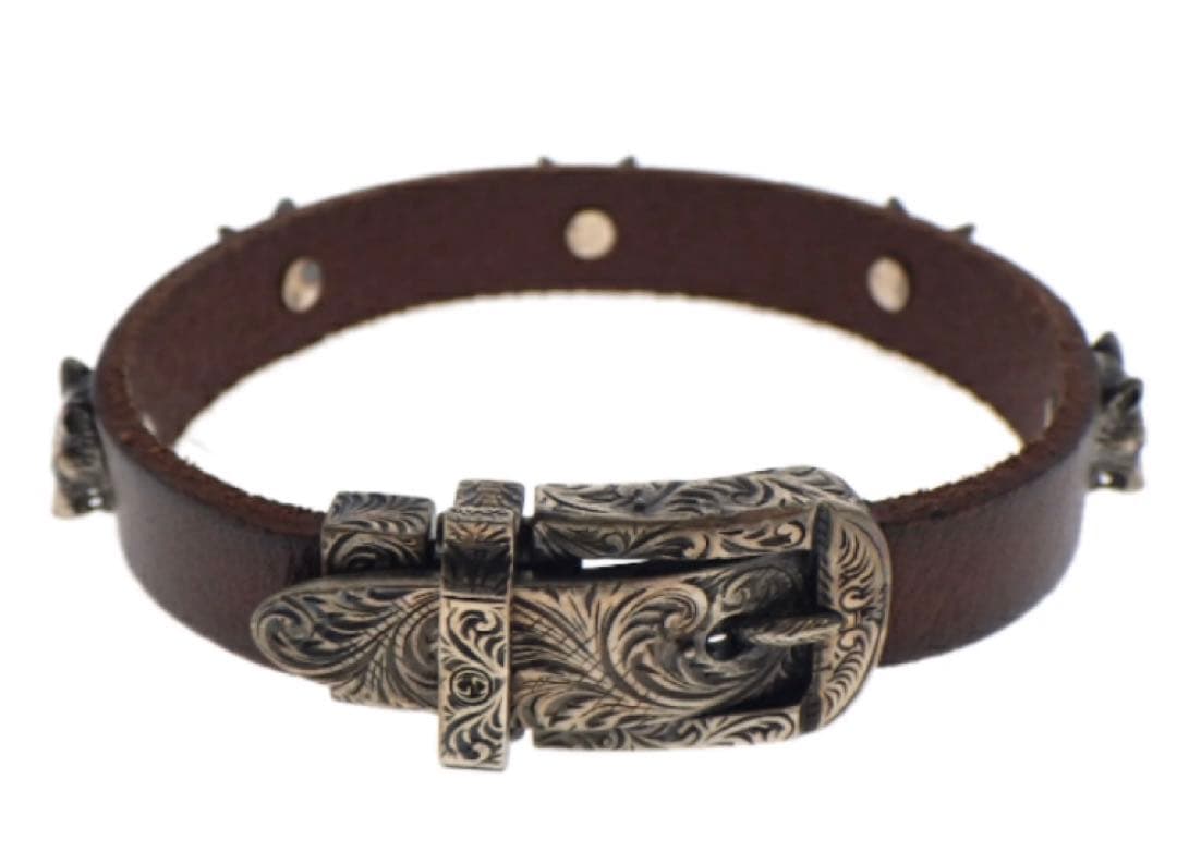 GUCCI アンガーフォレスト　ブレスレット　レザー　ウルフ　シルバー　グッチ