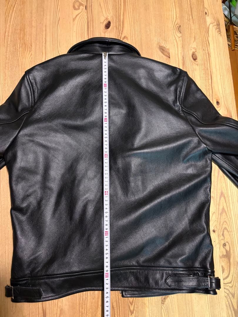 襟付き　シングルライダース　美品　XL シープスキン　裏フリース　ロンジャン