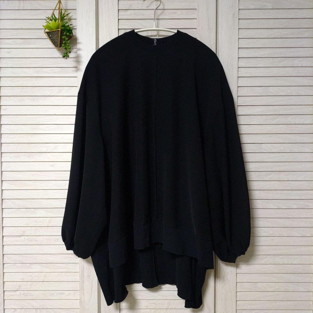 ENFOLD エンフォルド　ダブルサテン　バルーンスリーブ　プルオーバー 黒