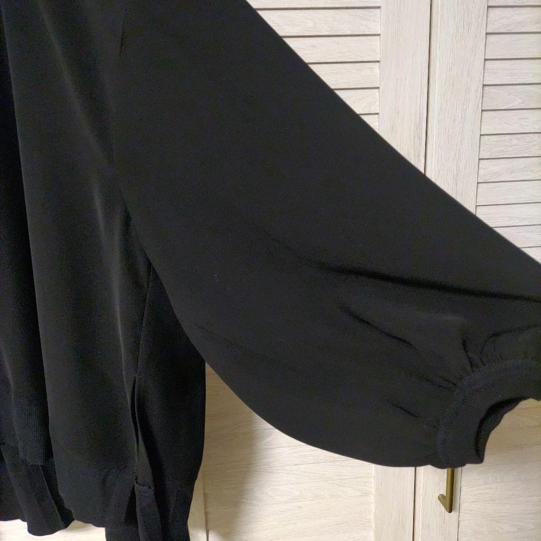 ENFOLD エンフォルド　ダブルサテン　バルーンスリーブ　プルオーバー 黒