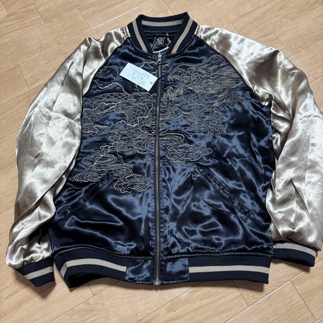 新品タグ付き 絡繰魂 龍群ノ頂刺繍 金龍 リバーシブル スカジャン ボンバー L