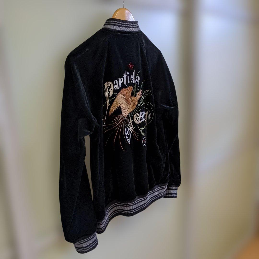 最終価格】LOST CONTROL ベロア刺繍スカジャン　黒　M