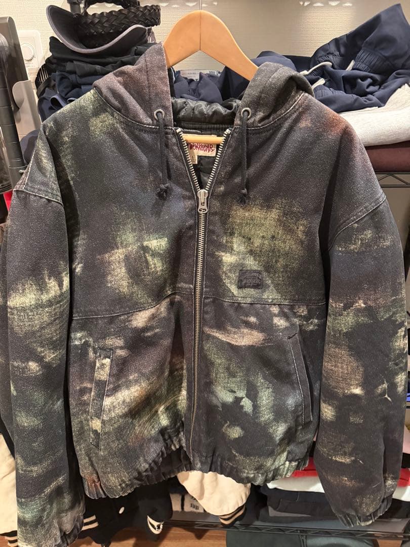 ジャケット・アウター STUSSY WORK JACKET STENP AT CAMO