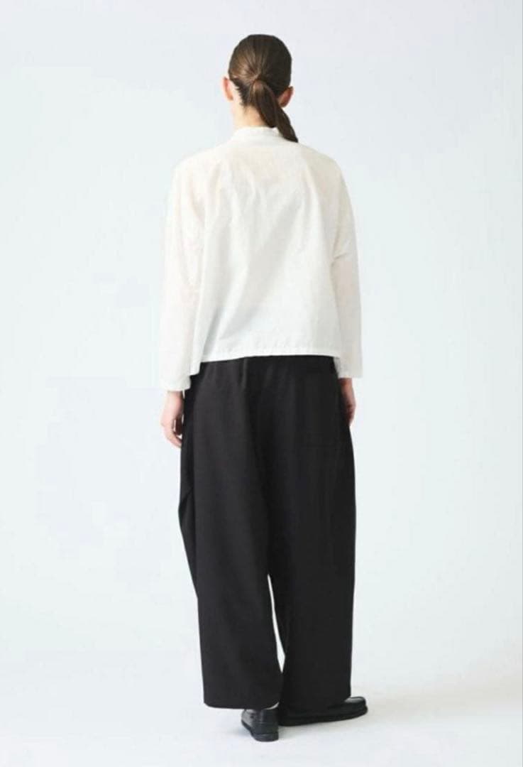 mizuiro ind レーススタンドカラーワイドシャツ