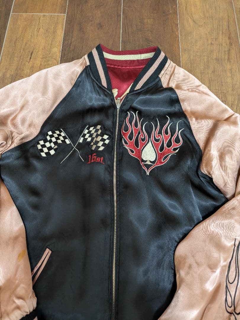 SATORI/さとりリバーシブル スカジャン スカル タイガー ドラゴン L