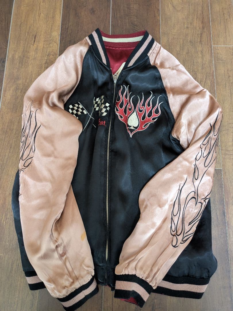 SATORI/さとりリバーシブル スカジャン スカル タイガー ドラゴン L