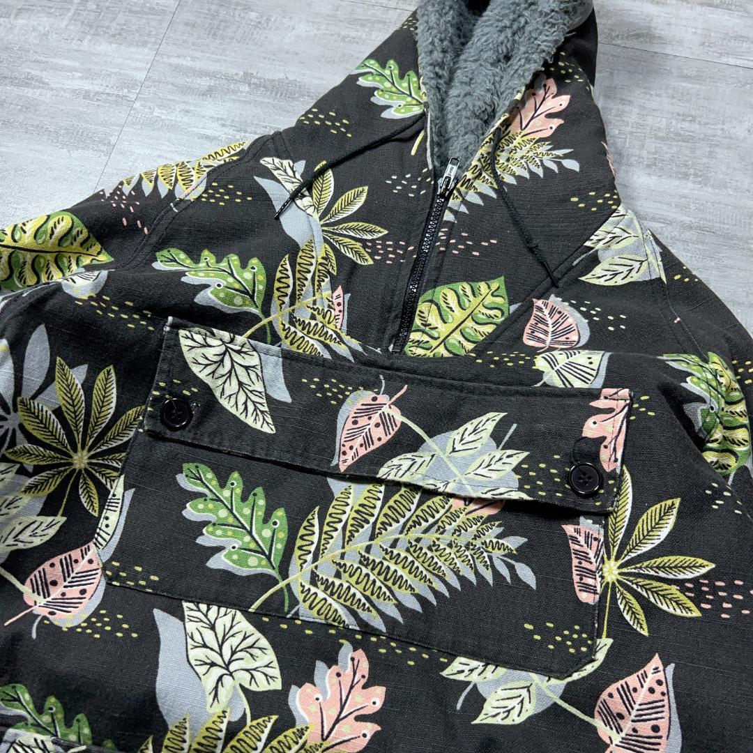 USA製 monitaly Papas フローラル アノラックパーカー 裏ボア