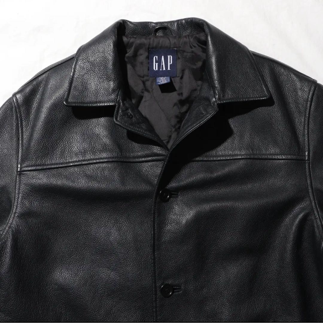 Mint Condition OLD GAP 牛革 レザーカーコート 90s