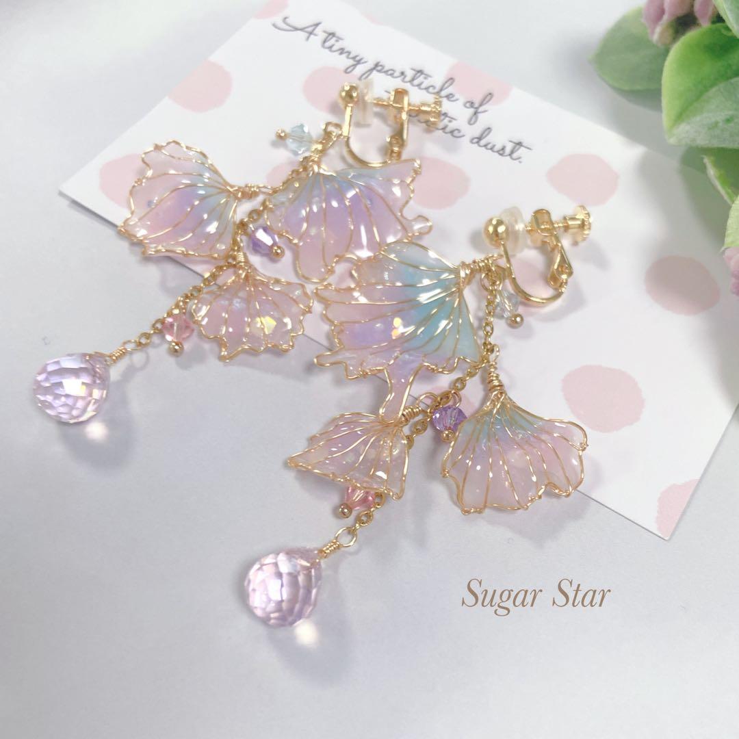 【おもちママ♡プロフ確認願い♥様】おまとめ4点　ゆめかわカラーのひらひらピアス