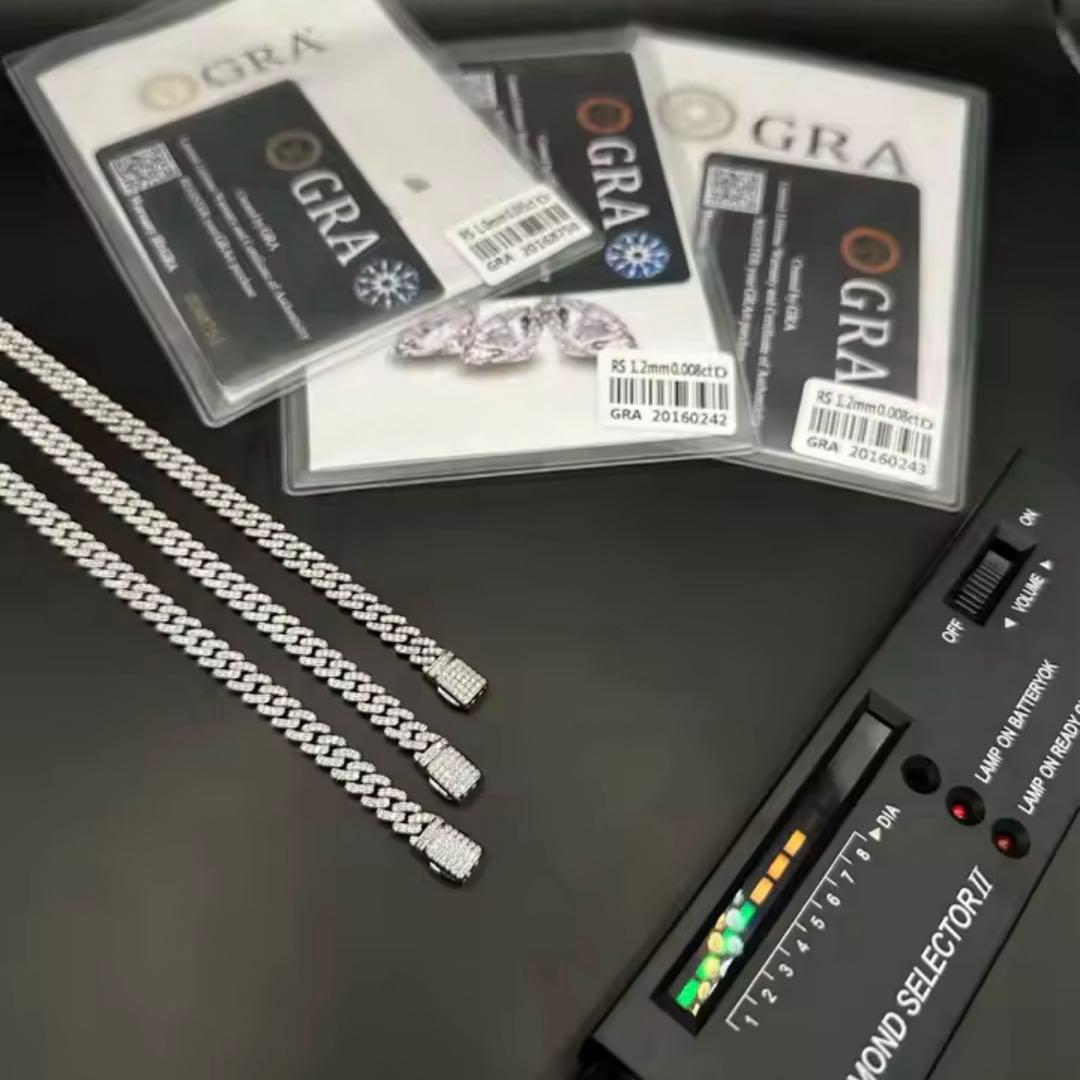 最高品質モアサナイト　マイアミ　キューバチェーン　ブレスレット