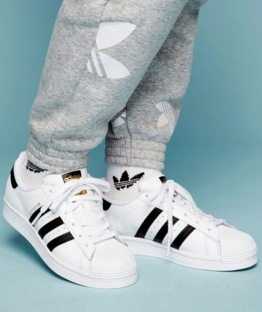 もっちぃ～！新品スーパースター金ベロ ホワイト×ブラック 28cm