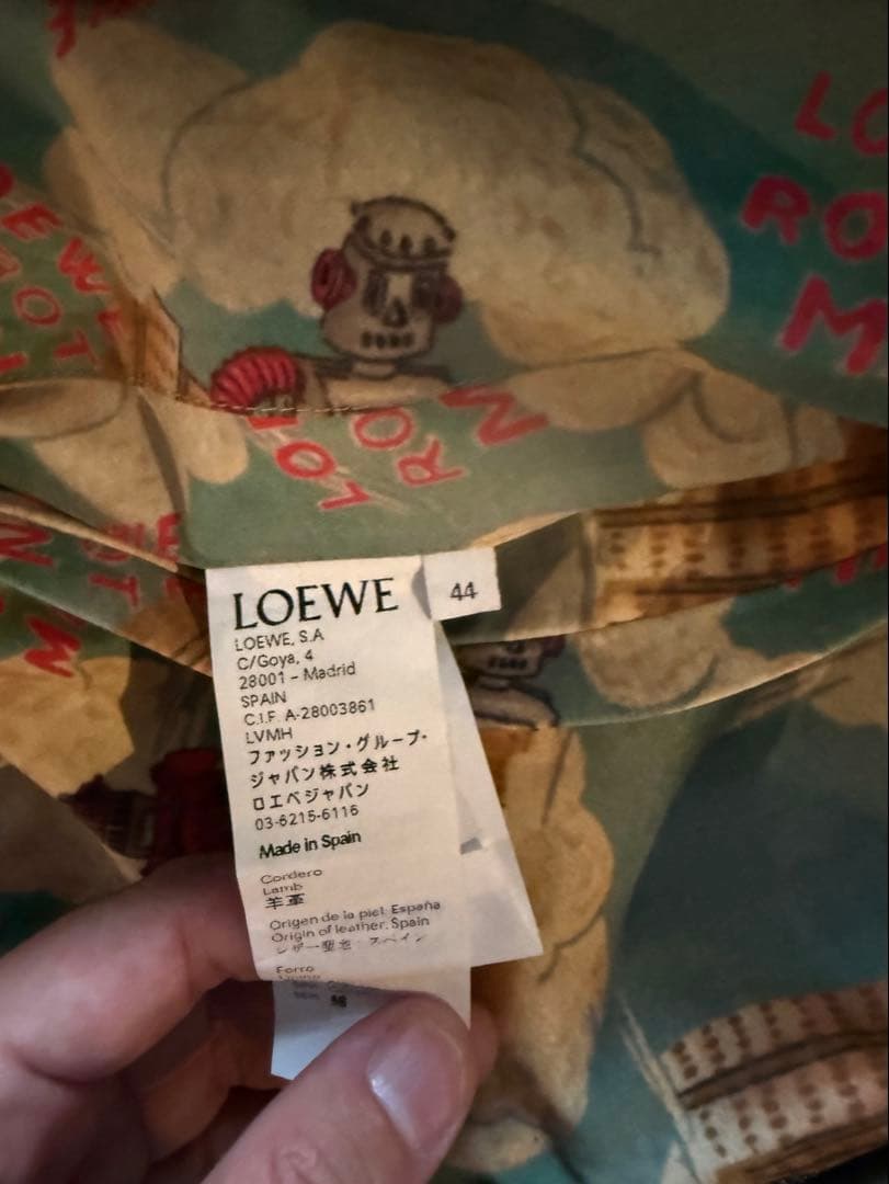 LOEWE ロボットプリント レザーリバーシブルパーカージャケット 44