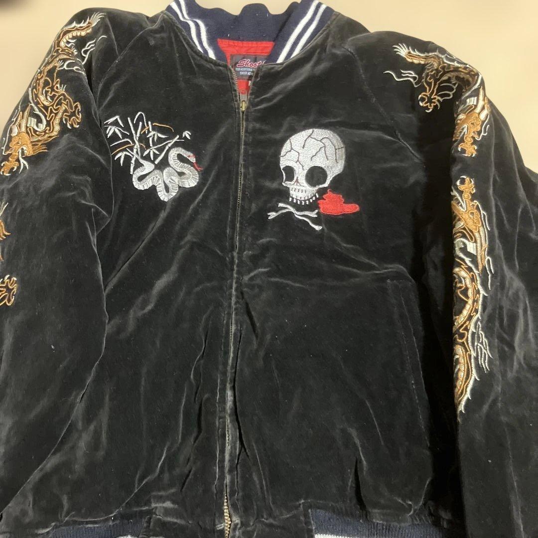 Shoot One ベロア スカジャン ブラック Lサイズ