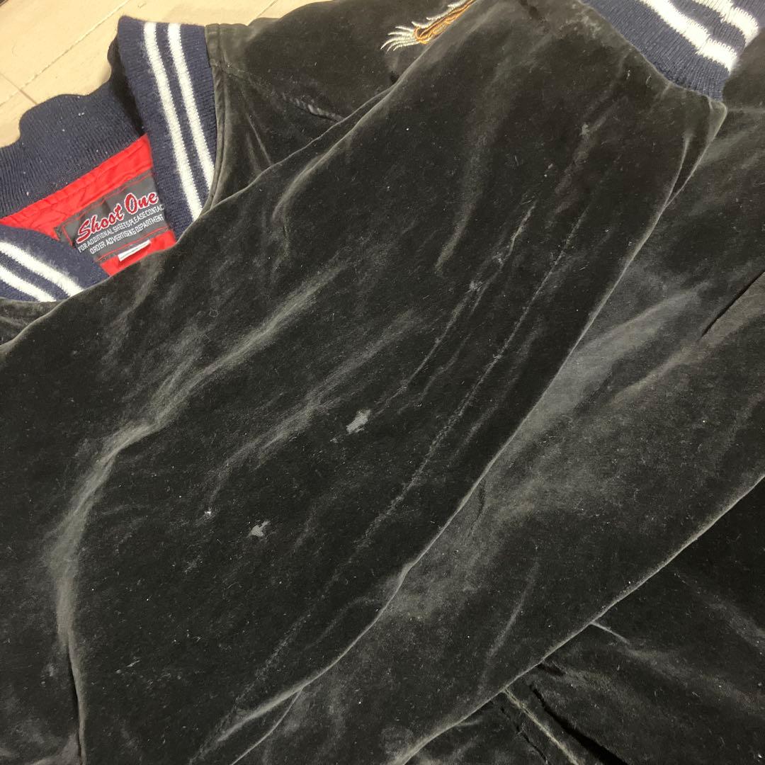 Shoot One ベロア スカジャン ブラック Lサイズ