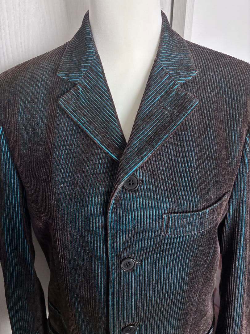 d*e様 青と茶色のストライプジャケット　レア