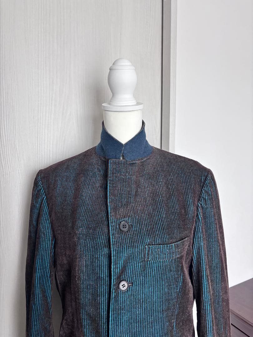 d*e様 青と茶色のストライプジャケット　レア