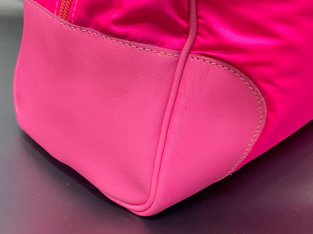 ロエベ ミニボストン アナグラム アマソナ32ナイロンレザー ピンク 旅行バッグ