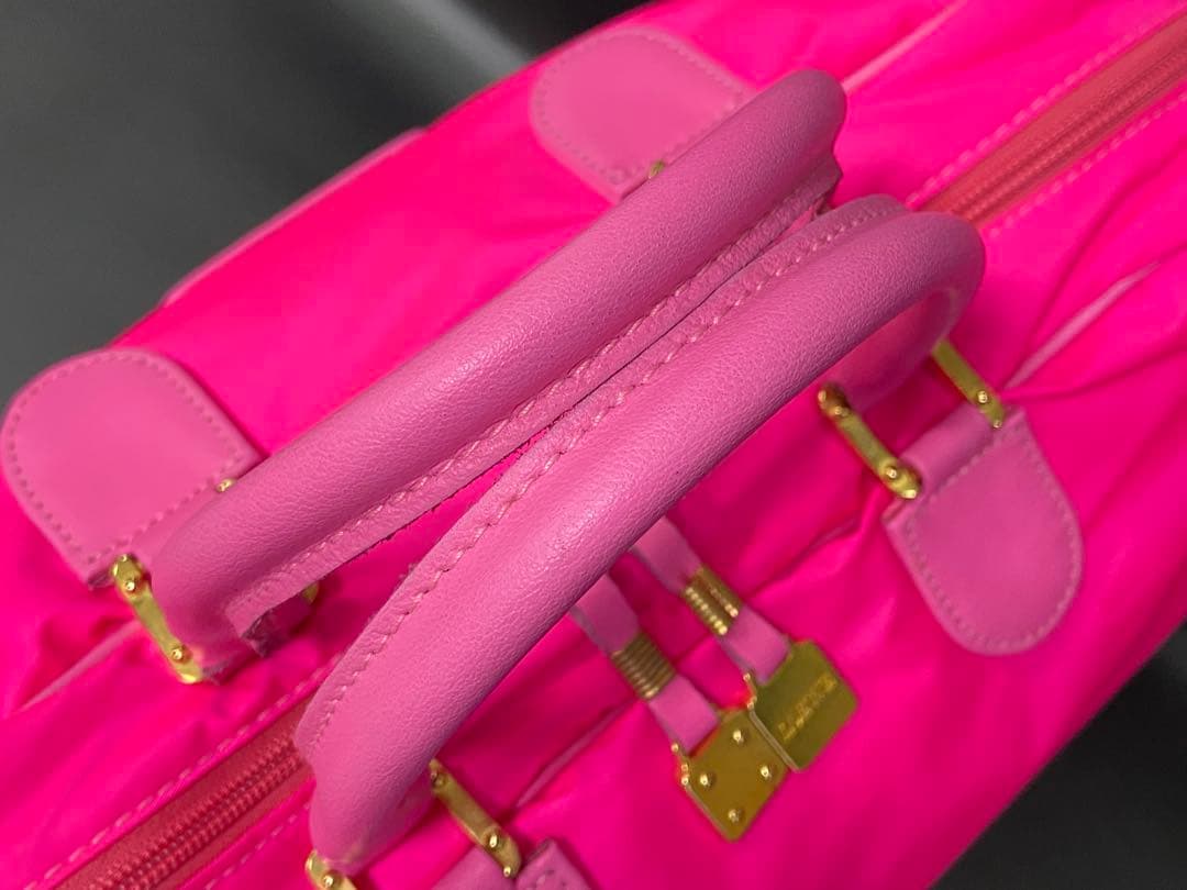 ロエベ ミニボストン アナグラム アマソナ32ナイロンレザー ピンク 旅行バッグ