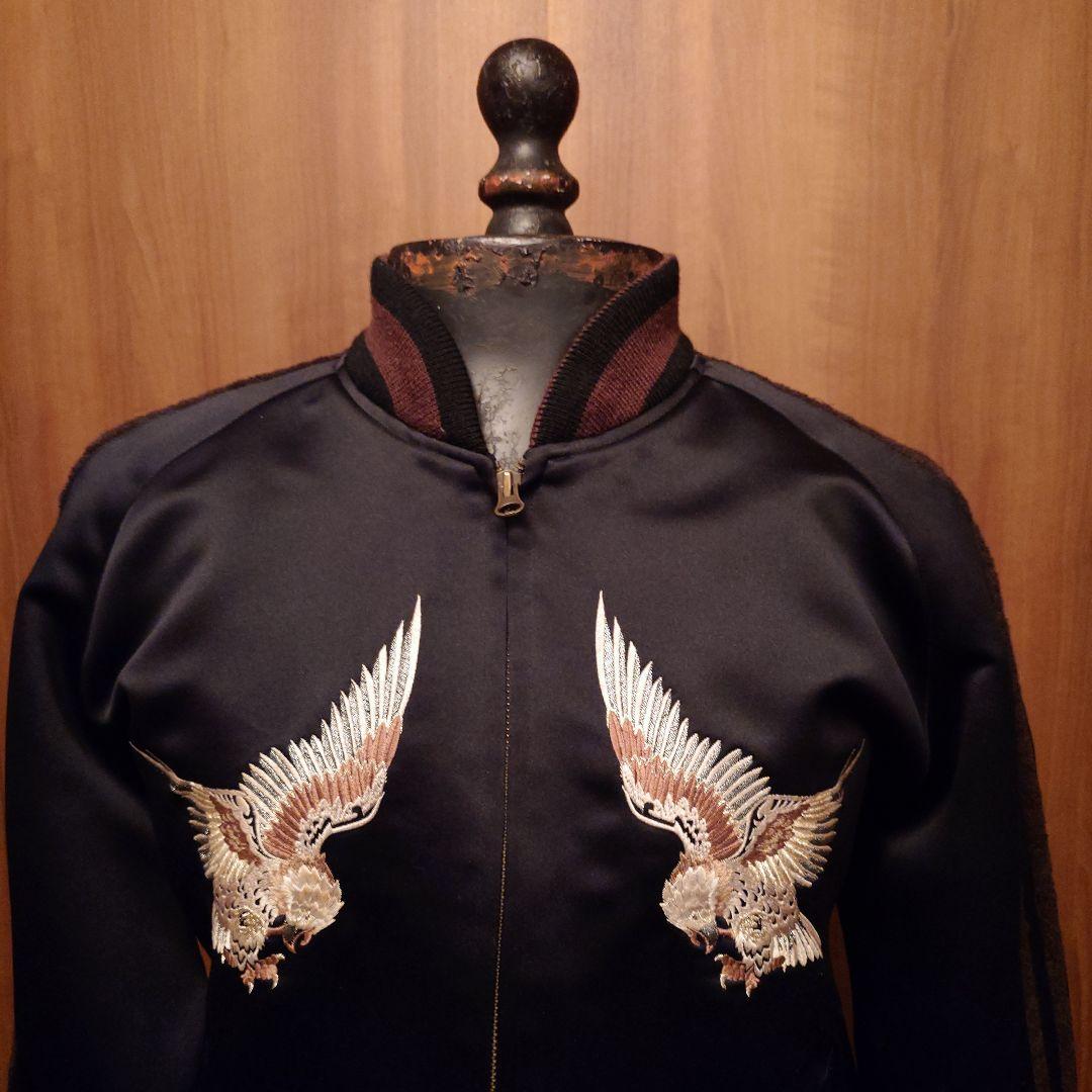 YOSHIYUKI KONISHI.ヨシユキコニシ.ネイビー 鷲刺繍 スカジャン