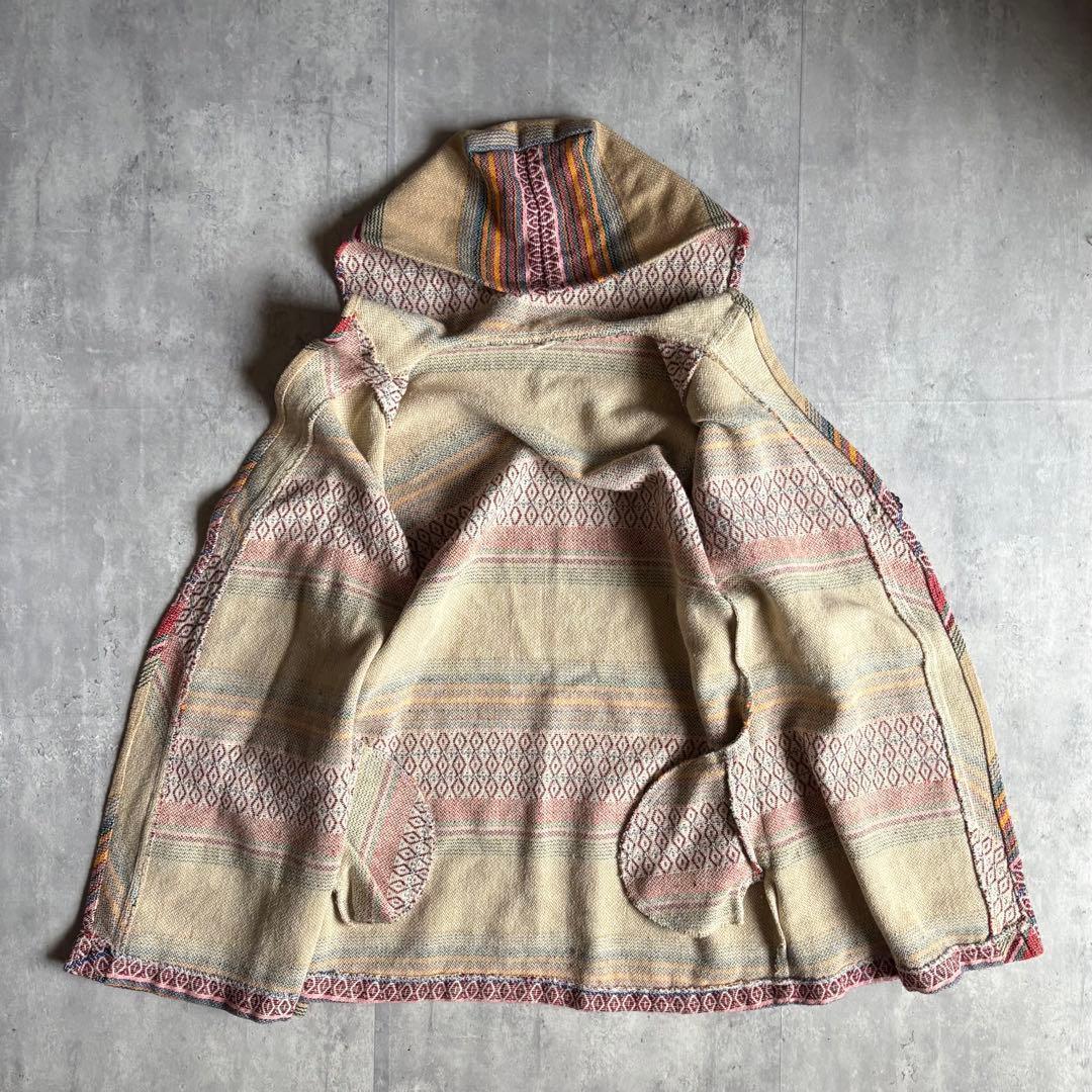 【70s vintage】パーカー　エスニック柄　ネイティブ柄　コンチョ　y2k