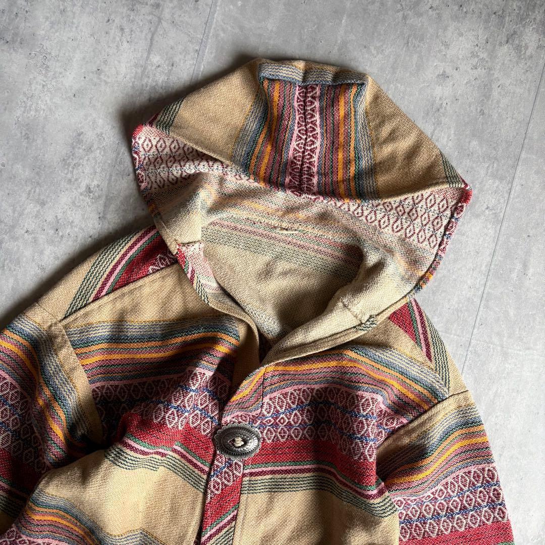 【70s vintage】パーカー　エスニック柄　ネイティブ柄　コンチョ　y2k