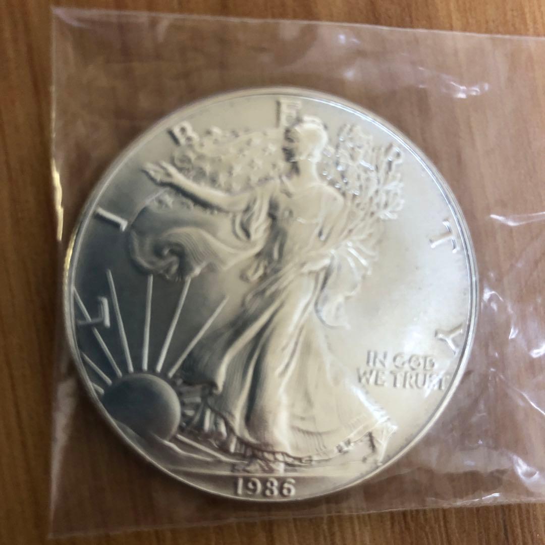 福*助様 純銀 銀貨 1ドル 1オンス ウォーキングリバティ 1986年