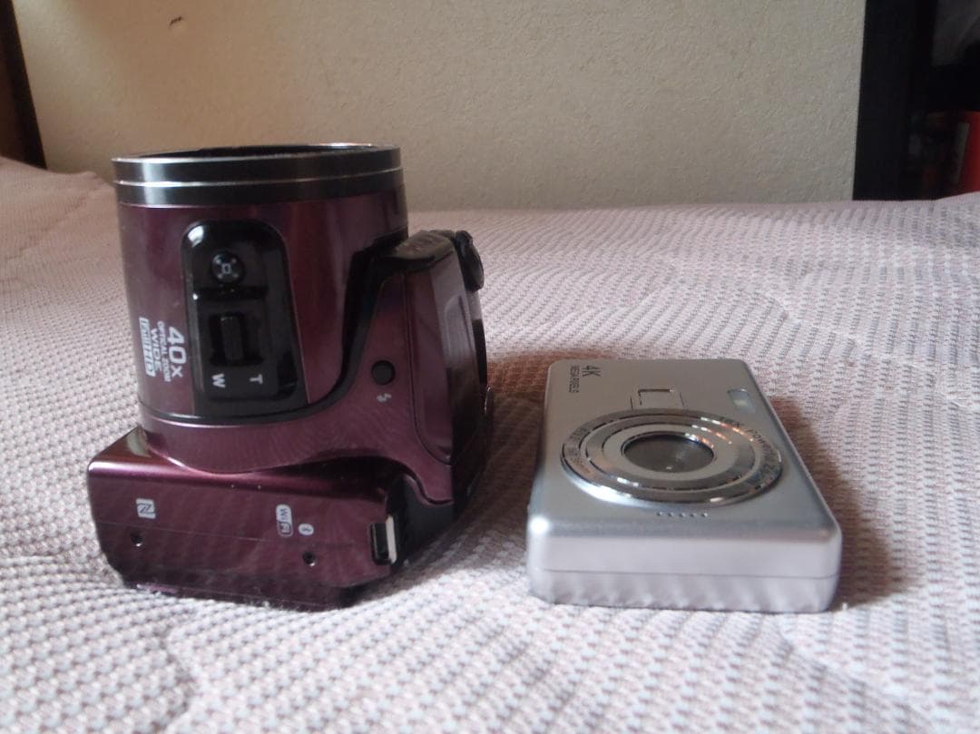 ⭕️ばら売り可能♥️動作品２台★スマホ転送★B500プラム人気色４kコンデジ軽量