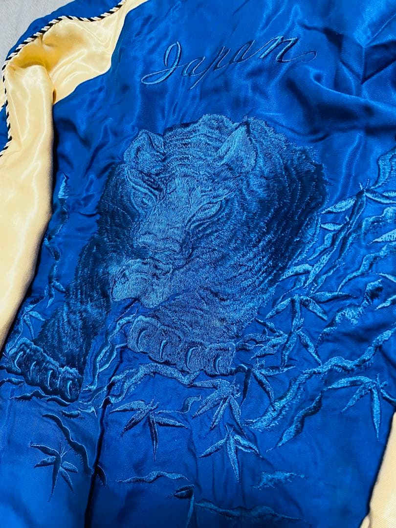 BEAMS 虎 東洋テーラー 2面用 スカジャン unisex レーヨン ブルー