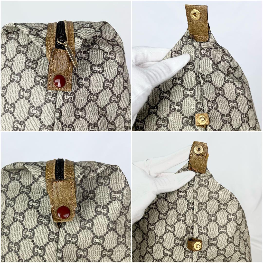 GUCCI ボストンバッグ ショルダー シェリーライン GG プラス PVC